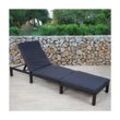 Poly-Rattan Sonnenliege MCW-A51, Relaxliege Gartenliege Liege ~ Basic anthrazit, Kissen grau