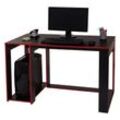 Schreibtisch MCW-J26, Computertisch Bürotisch, 120x60x76cm ~ schwarz-rot