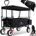 KESSER® Bollerwagen faltbar mit Dach Handwagen Transportkarre Gerätewagen inkl. 2 Netztaschen und Einer Außentasche klappbar Vollgummi-Reifen bis 100 kg Tragkraft Mit Vorderrad-Bremse