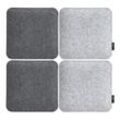 4 Filz Sitzkissen Eckig 35x35x3cm Stuhlkissen Set Wende Sitzauflage Weich Grau