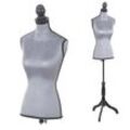 Schneiderpuppe T221, Schaufensterpuppe Torso weiblich, Schaumstoff ~ Samt grau