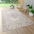 Outdoor Teppich Wetterfest Balkon Küche Orientalisches Muster Ornamente Creme 80x150 cm - Paco Home