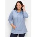 Große Größen: Relax-Kapuzensweatshirt mit Kängurutasche, blau, Gr.48/50