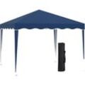 Faltpavillon Pavillon 3 x 3 m Gartenpavillon faltbar Partyzelt höhenverstellbar Gartenzelt mit Transporttasche UV-Schutz Stahl Oxford Blau - Blau