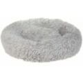 Tierbett Pelzimitat Hellgrau ø 60 cm Hundekissen aus Polyester für Hunde, sowie Katzen Wohnzimmer Flur Schlafzimmer Kuschelig Oval Modern