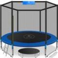 KESSER® - Trampolin TÜV Rheinland GS Zertifiziert Komplettset mit Sicherheitsnetz, Leiter, Randabdeckung & Zubehör Kindertrampolin Gartentrampolin Belastbarkeit 150 kg