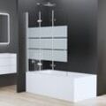 Boromal - Duschabtrennung Badewanne Glas Faltbar Glaswand Duschtrennwand Faltwand Badewannenaufsatz Badewannenfaltwand 3 Teilig 120cm Milchglas