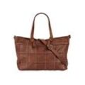 Samantha Look Shopper Damen Leder kariert, cognac