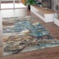 Teppich Wohnzimmer Kurzflor Vintage Altholz Optik Mit 3D Effekt Modern Bunt 80x150 cm - Paco Home