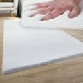 Teppich Wohnzimmer Kunstfell Shaggy Hochflor Waschbar In Waschmaschine Soft Uni Weiß 80x150 cm - Paco Home