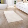 Badezimmerteppich Badematte Badteppich Badvorleger Flauschig Memory Foam 3D 60x100 cm, Creme - Paco Home