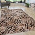 Paco Home - Hochflor Teppich Wohnzimmer Flauschig Shaggy Vintage Industrial Style Modern 80x150 cm, Beige