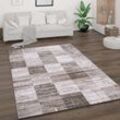 Teppich Wohnzimmer Kurzflor Vintage Abstrakt Modern Geometrisch Rautenmuster Braun, 120x160 cm - Paco Home