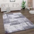 Teppich Wohnzimmer Kurzflor Vintage Abstrakt Modern Geometrisch Rautenmuster 80x150 cm, Grau 2 - Paco Home