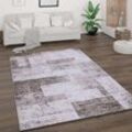 Teppich Wohnzimmer Kurzflor Vintage Abstrakt Modern Geometrisch Rautenmuster 160x220 cm, Beige 2 - Paco Home