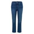 Schmale Ankle-Jeans mit High-Waist-Bund, blue Denim, Gr.50