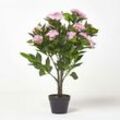 Kunstpflanze Pink 'Hortensie' im Topf, 85 cm - Rosa - Homescapes