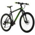 KS Cycling Mountainbike Hardtail 26 Zoll Sharp schwarz-grün