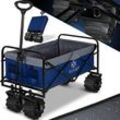 KESSER® Bollerwagen faltbar mit Breite Reifen Handwagen Transportkarre Gerätewagen inkl. 2 Netztaschen klappbar Kunststoff-Reifen bis 120 kg Tragkraft transportwagen Gartenanhänger