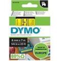 Dymo D1 S0720790 / 43618 Authentic Schriftband Selbstklebend Schwarzer Druck auf Gelb 6 mm x 7m