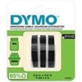 Dymo 3D Prägeetiketten S0847730 Weiß auf Schwarz 9 mm x 3 m 3 Stück