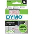 DYMO D1 Beschriftungsband Authentisch 45015 S0720550 Selbsthaftend Rot auf Weiß 12 mm x 7 m