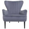 Lounge-Sessel MCW-K37, Cocktailsessel Polstersessel Sessel, Samt (280g/m²) ~ grau