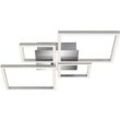 Led Deckenleuchte Briloner leuchten frame, 48 w, 4000 lm, IP20, chrom-alu, Metall-Kunststoff, Dimmbar, 75 x 47 x 7,3 cm