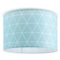 Paco Home - Deckenlampe Pendelleuchte Wohnzimmer Schlafzimmer Hängelampe Skandi Rauten E27 Blau (Ø38cm), Deckenleuchte - Weiß