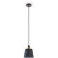 Hängelampe Pendelleuchte Esstisch Wohnzimmerlampe Deko Lampenschirm Stoff E27 Schwarz-Grau, Ø20cm - Paco Home