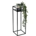 DanDiBo Blumenhocker Metall Schwarz Eckig 62 cm Blumenständer Beistelltisch 453 Blumensäule Modern Pflanzenständer Pflanzenhocker