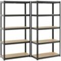 Juskys - Lagerregal Basic 2er Set 180x90x40 cm – 2 Schwerlastregale mit 10 Böden – max. 1750 kg - Metall verzinkt - Regale Kellerregal Metallregal