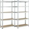 Juskys Lagerregal Basic 2er Set 180x90x40 cm - 2 Schwerlastregale mit 10 Böden - max. 1750 kg - Metall verzinkt - Regale Kellerregal Metallregal