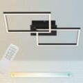 Frame led Deckenleuchte, Fernbedienung, Dimmbar, cct Farbtemperatursteuerung, Schwenkbar, schwarz, 50 x 38,8 x 7,8 cm - Briloner