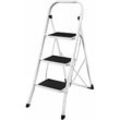 Home Discount - 3 Step Ladder With Anti-Slip Mat Iron Frame Home diy Stool