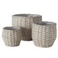 Boltze 3er Set Blumentopf Pflanzkorb Malonia, Set: 28-48 x 28-48 x 26-41 cm