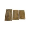 HSM Collection Servierbretter Natural Mangoholz 3er-Set, 46x26/20x23/36x20 cm