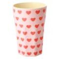 RICE Großer Melamin Becher Sweet Hearts, 13 cm