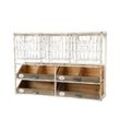 Chic Antique Wandregal mit Schubladen aus Holz und Eisen, 71,5 x 18 x 50,5 cm, antique creme