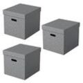 3 Esselte Home Aufbewahrungsboxen 33,0 l grau 32,0 x 36,5 x 31,5 cm