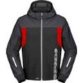 Spidi Hoodie II, Textiljacke H2Out Schwarz/Dunkelgrau/Neon-Rot XXL male