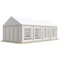 Party-Zelt Festzelt 4x8 m Garten-Pavillon -Zelt pvc Plane 700 n in beige-weiß Wasserdicht - beige-weiß