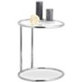 Runder Beistelltisch, Metallgestell, Glasplatte, Wohnzimmertisch, Deko, Designer Tisch, HxD 53 x 45 cm, silber - Relaxdays