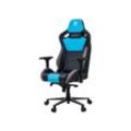 ELITE Gaming-Stuhl MERCENARY groß, ergonomisch mit Premium-Rücken- und Kopf-Nackenkissen, 48-53cm (Schwarz/Grau/Blau)