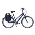 HAWK Citytrek Deluxe inkl. Tasche, Ocean Blue Damen 28 Zoll - Leichtes Fahrrad mit 7-Gang Shimano Kettenschaltung & Beleuchtung I Allrounder