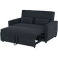 Homcom - Schlafsofa, 2-Sitzer Sofa mit Bettfunktion, Verstellbarer Rückenlehne, Polstersofa mit Wurfkissen, Samtoptik, Couch für Wohnzimmer,