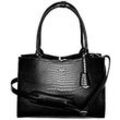 SOCHA Damen Laptoptasche Croco Jet Black 15.6 " 42 x 13 x 31,5 cm Schwarz