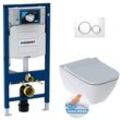 Geberit - WC-Pack Duofix Vorwandelement + Square Wand-WC ohne Spülrand + Sigma20 Betätigungsplatte