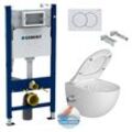 WC-Pack Duofix Vorwandelement + sat Infinitio Randloses wc mit Bidetfunktion + Softclose WC-Sitz + Betätigungsplatte