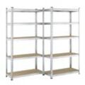 Juskys Lagerregal Basic 2er Set 180x90x40 cm – Metall Schwerlastregal, 10 Böden, 1750 kg, verzinkt